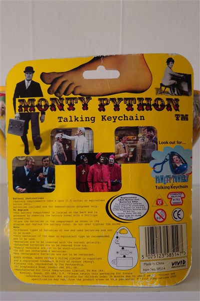 Monty Python talking Keychain backside